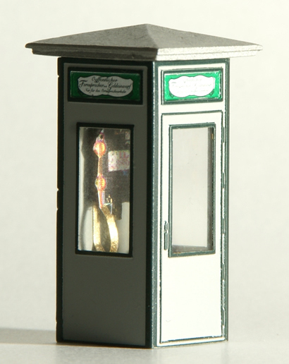 Ferro Train M-380-B-FM - Telephone booth, grey/gn, ready made model